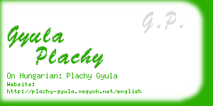 gyula plachy business card